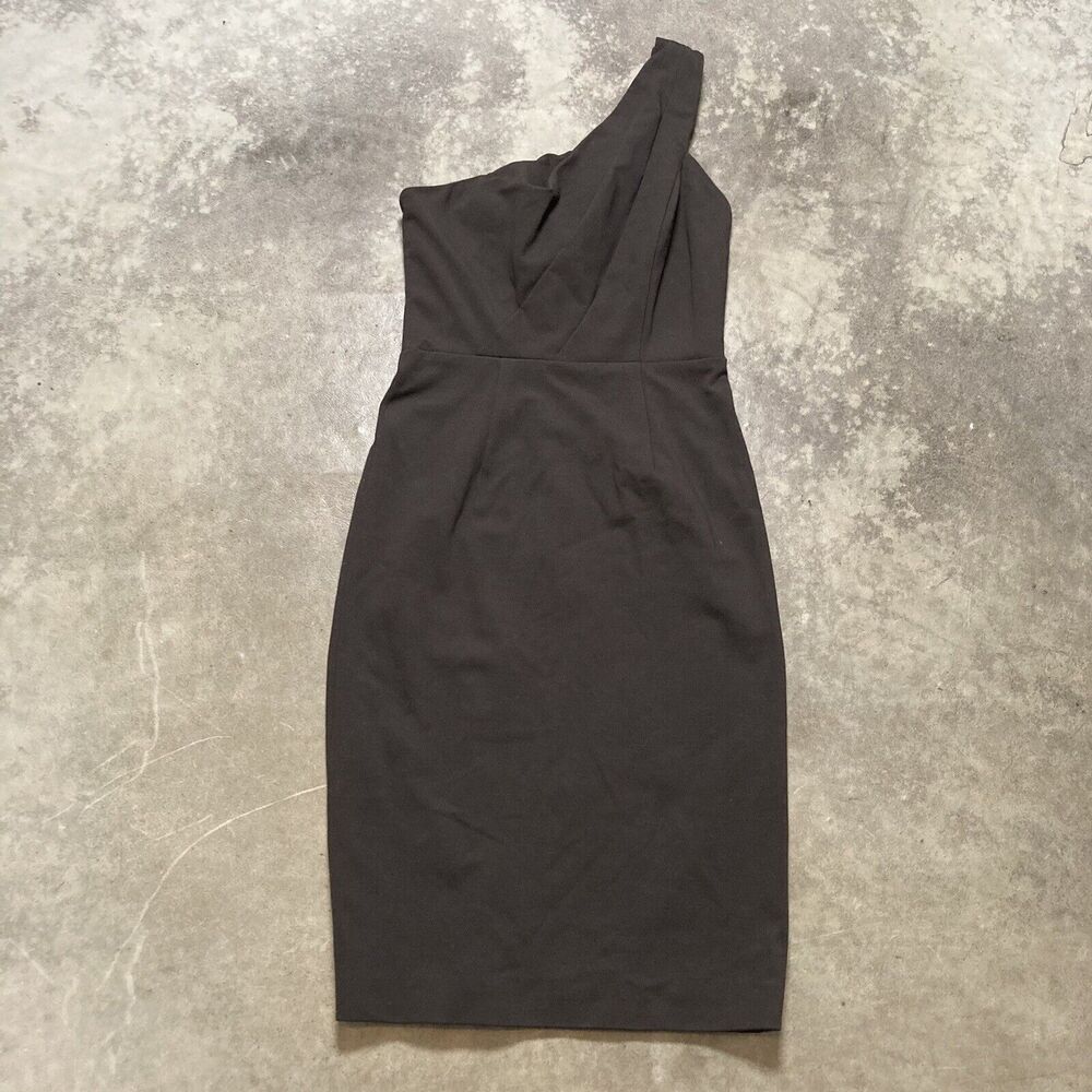 Charles Chang Lima Dress Womens 4 Brown One Shoulder Stretch